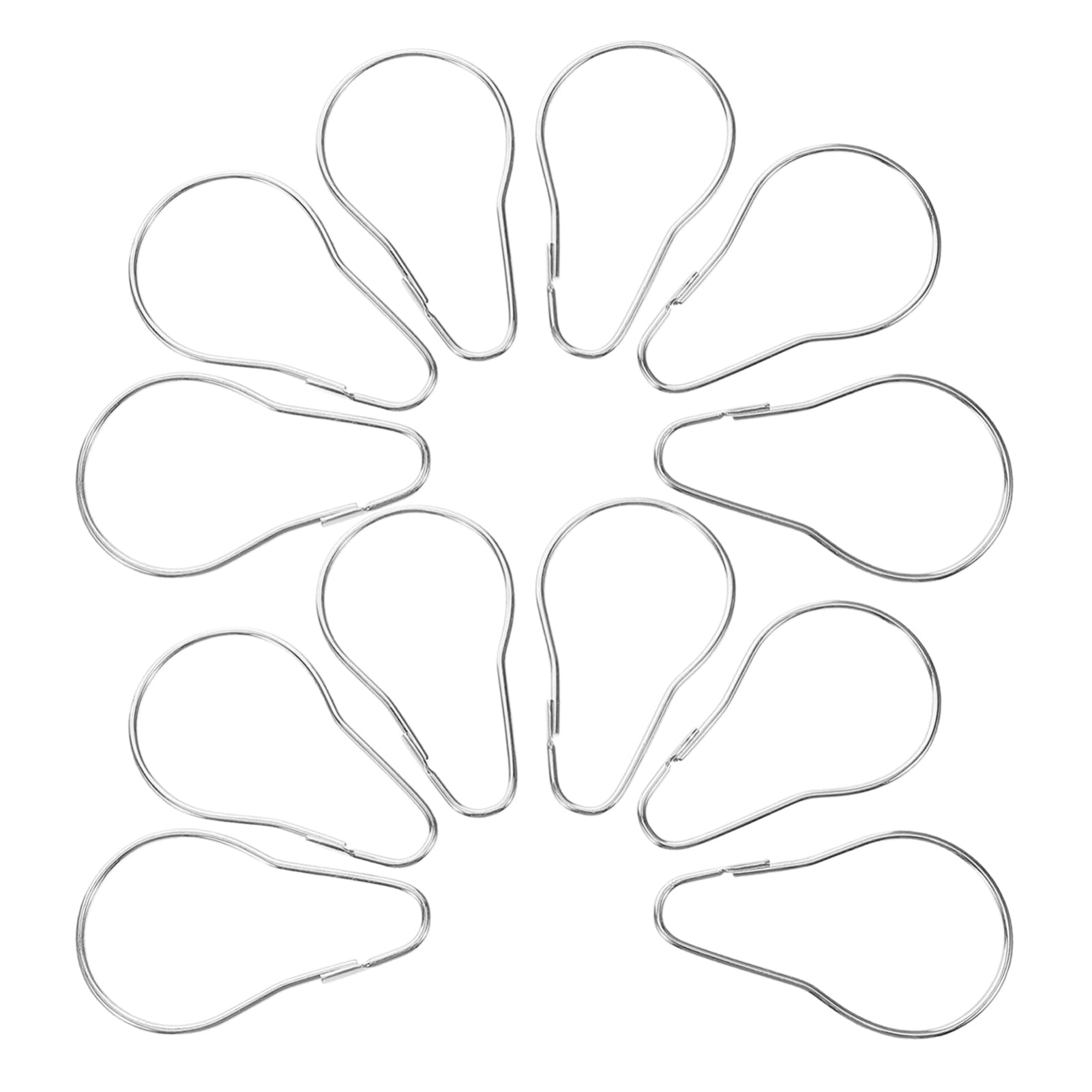 Ganchos metálicos para cortina de ducha de fácil instalación con clips de baño PRETYZOOM