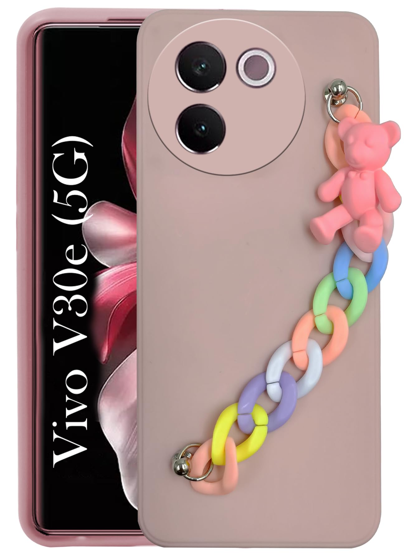 Jkobi Back Cover for Vivo V30e 5G Girls Case with Bracelet (Wrist Hanging Chain | Teddy Toy Cartoon) (B0DDQ9BDVK) Amazon Price History, Amazon Price Tracker