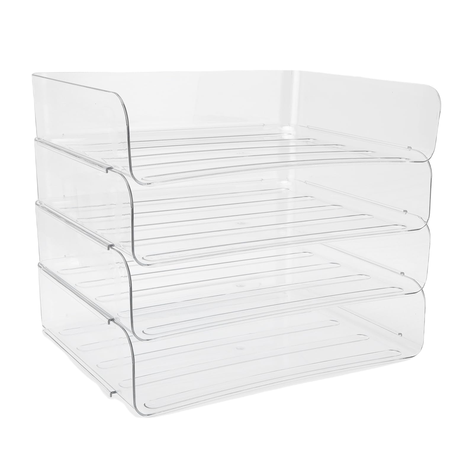 Topiky Juego de Bandejas Acrílicas para Escritorio, Elegante Organizador de Archivos Apilable de 4 Niveles para Bibliotecas y Oficinas Domésticas