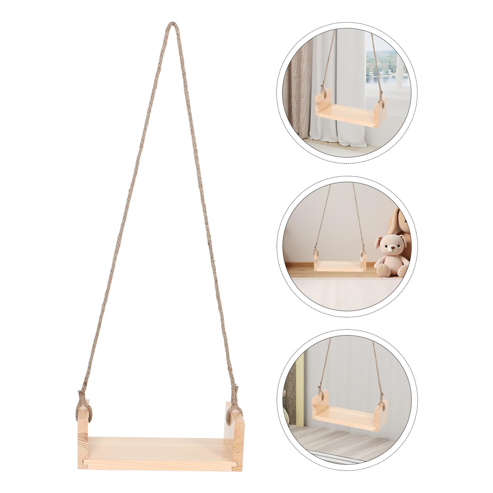 Altalena Sospesa in Legno per Sedile Imbottito Accessorio Fotografico Fatto a Mano per Ragazzo Ragazza Oggetto di Scena Vintage per Servizi Fotografici e Giochi in Casa o