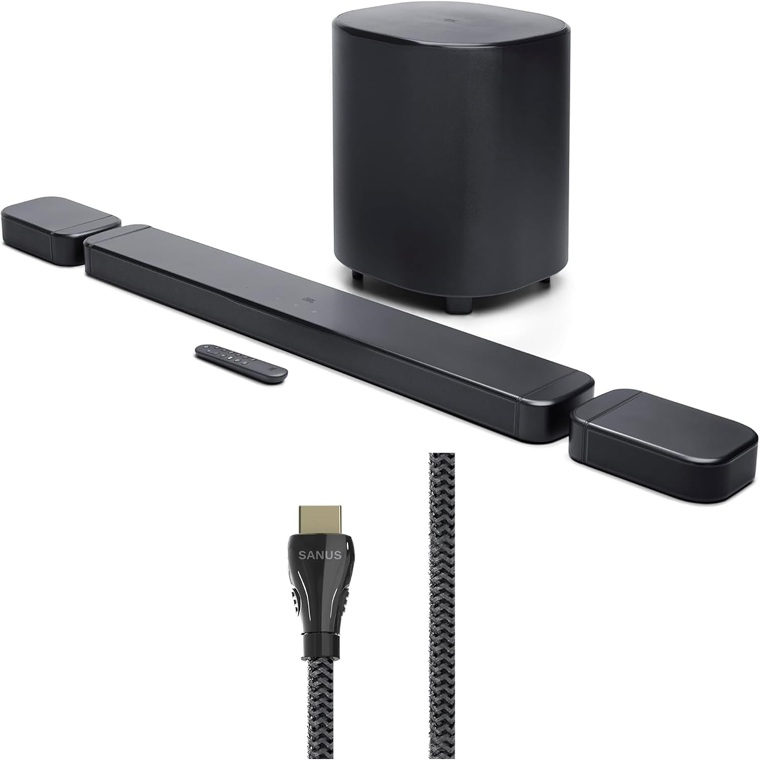 BAR-700-MK2 Surround Sound 4K Dolby Atmos Passthrough Soundbar with a Sanus SAC-21HDMI2 2m HDMI Cable (2025)