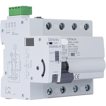 DEWIN DEWD9L-R RCCB RCCB FI Circuit Breaker with Automatic Restart Device Smart Breaker 4P 63A 30mA AC 400V