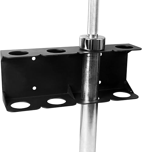 Miniatura 2 de Luwint Soporte de 4 barras montado en la pared, soporte de almacenamiento vertical para barras olímpicas