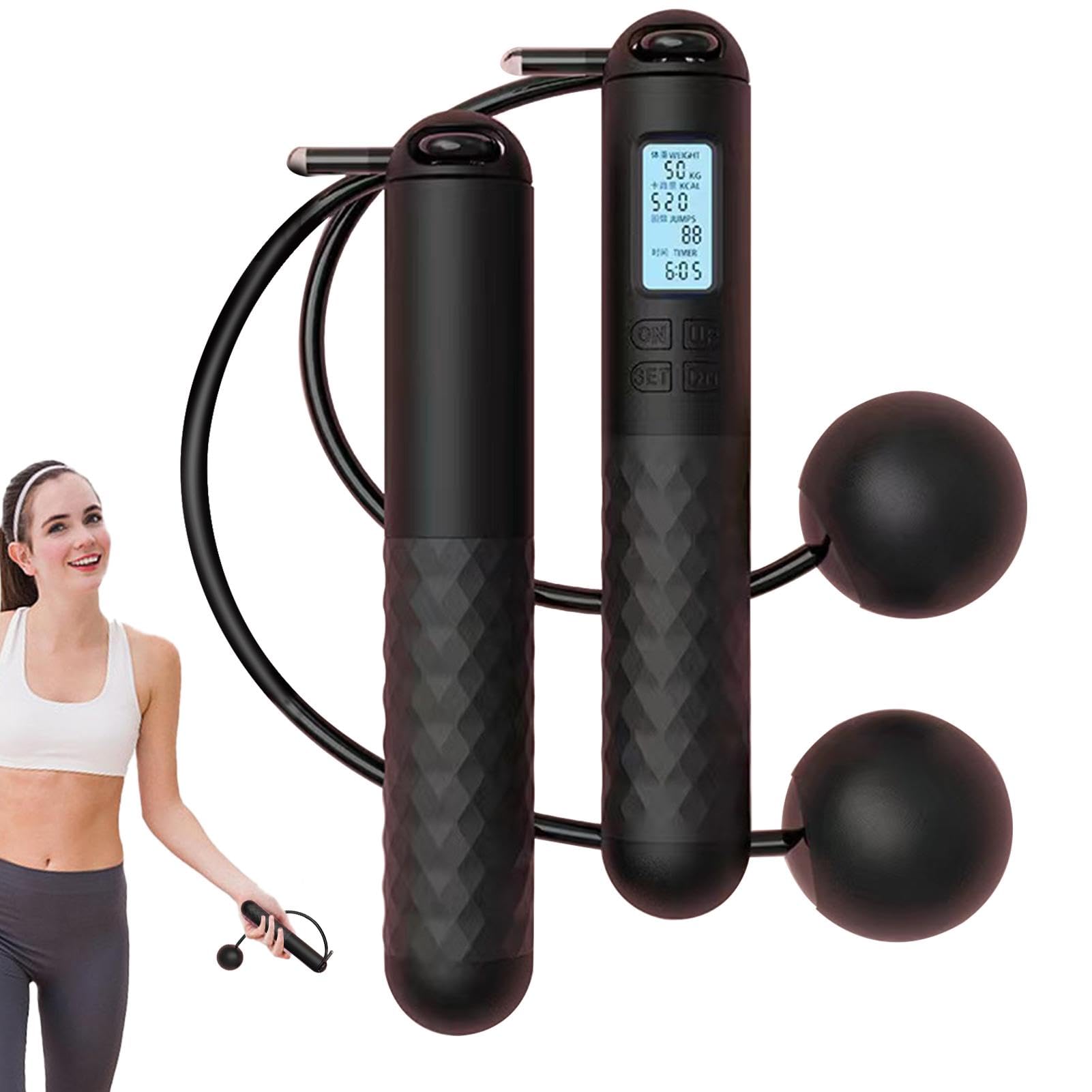 Ssdkpe Cordless Jump Rope With Counter, Cordless Skipping Ropes For Adults, Wireless Skipping Rope Adult Fitness, Weighted Gravities Ball Jump Rope, Workout Experience Equipment For Women Men