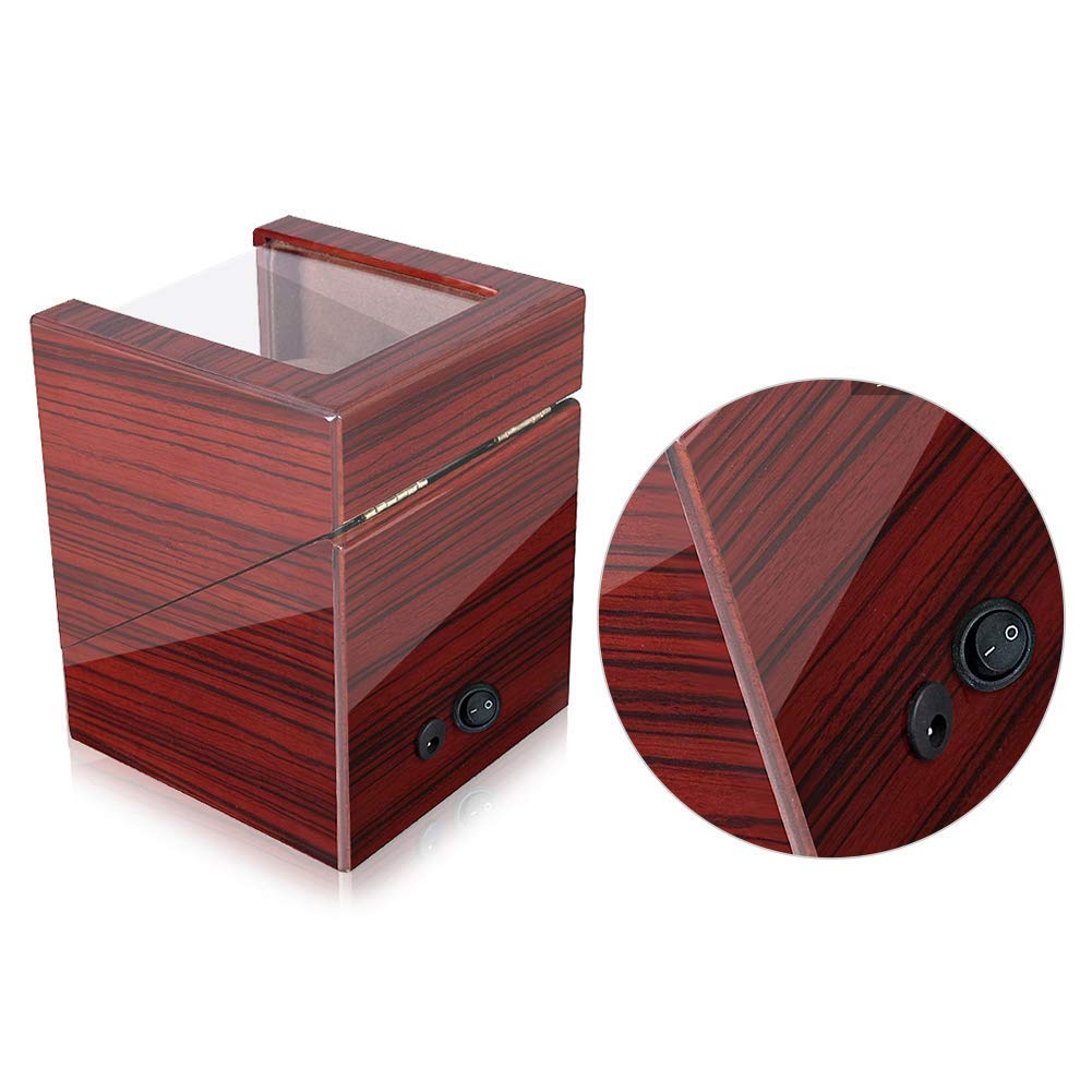Guarda Winder Automatico Meccanico Orologio Meccanico Avvolgimento Avvolgitore per Orologio Singolo in Pelle con Moto Tranquillo Classico Watch Winder Table Storage Case (B) Watch Winder LWX