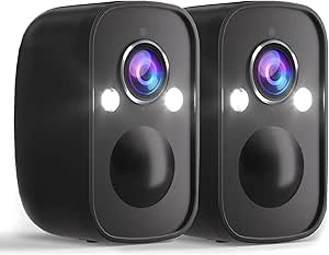 Rraycom 2Pack Security Cameras Wireless Outdoor, 5MP Battery Powered Cameras for Home Security with AI Motion Detection, Color Night Vision, 2-Way Talk, IP65, SD/Cloud, Compatible with Alexa asin的图片