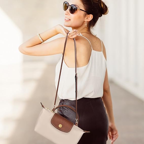 GADITIEK Longchamp kadın omuz askısı, ayarlanabilir omuz askısı, çanta için deri kayış, Longchamp Mini Bag Straps, çanta kayışı uzatma (omuz askısı genişliği 0,9 cm)