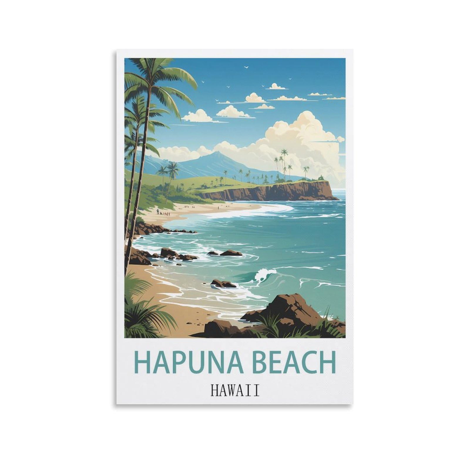 EZMLFA DIY 5D Diamond Painting Kits for Adults,Hapuna Beach Hawaii DIY Diamond Art Kits Gem Painting Crafts for Home Wall Decor 50x60cm