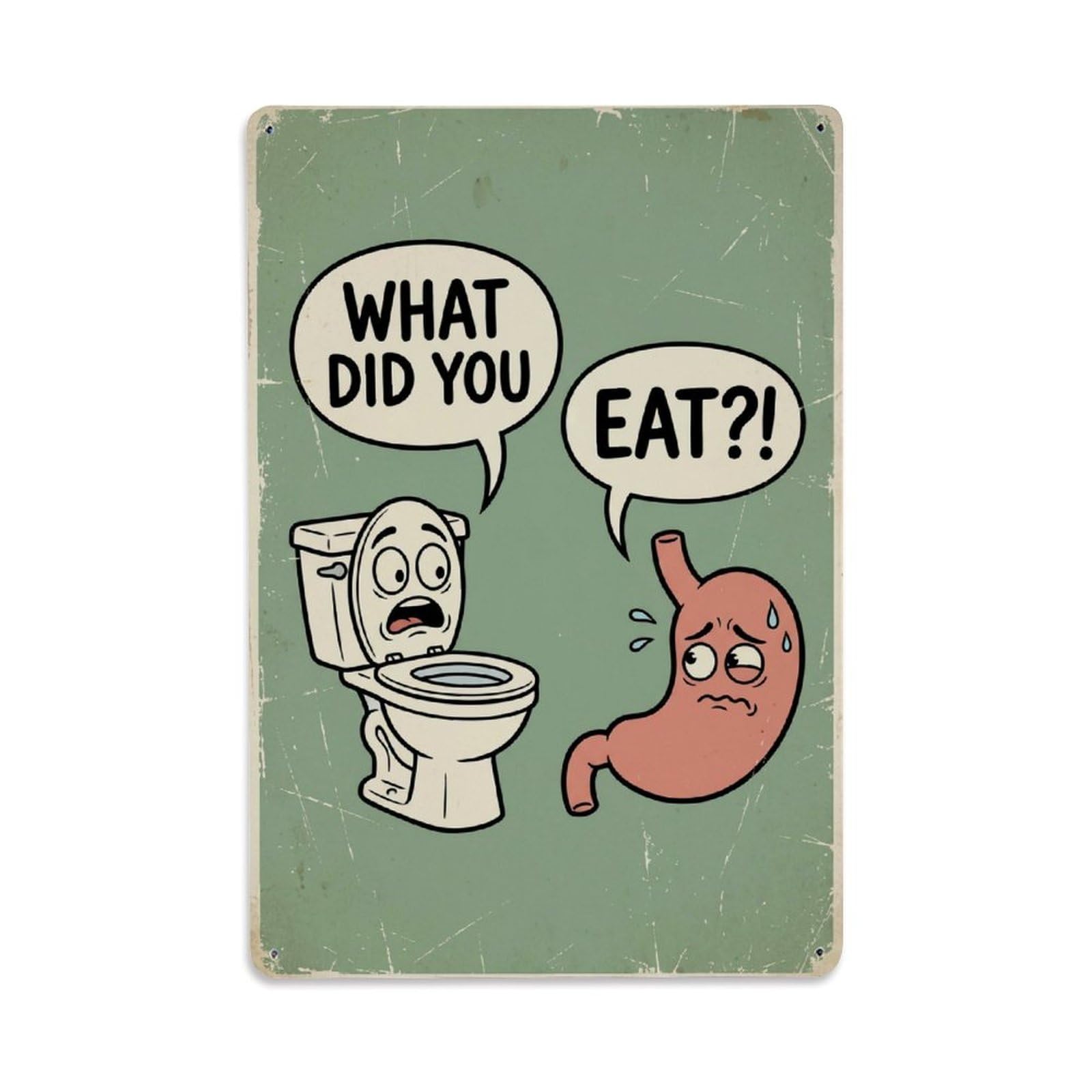 What Did You Eat Funny Vintage Humorous Toilet Metal Tin Sign