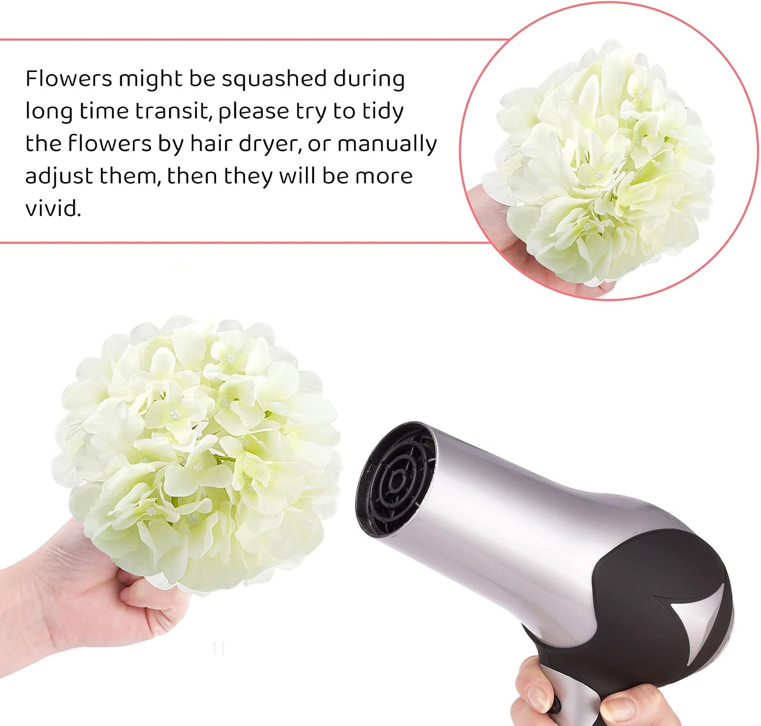 Auihiay 16 Pieces Artificial Hydrangea Silk Hydrangea Flowers Artificial Flowers with Stems for Wedding Home Decorations