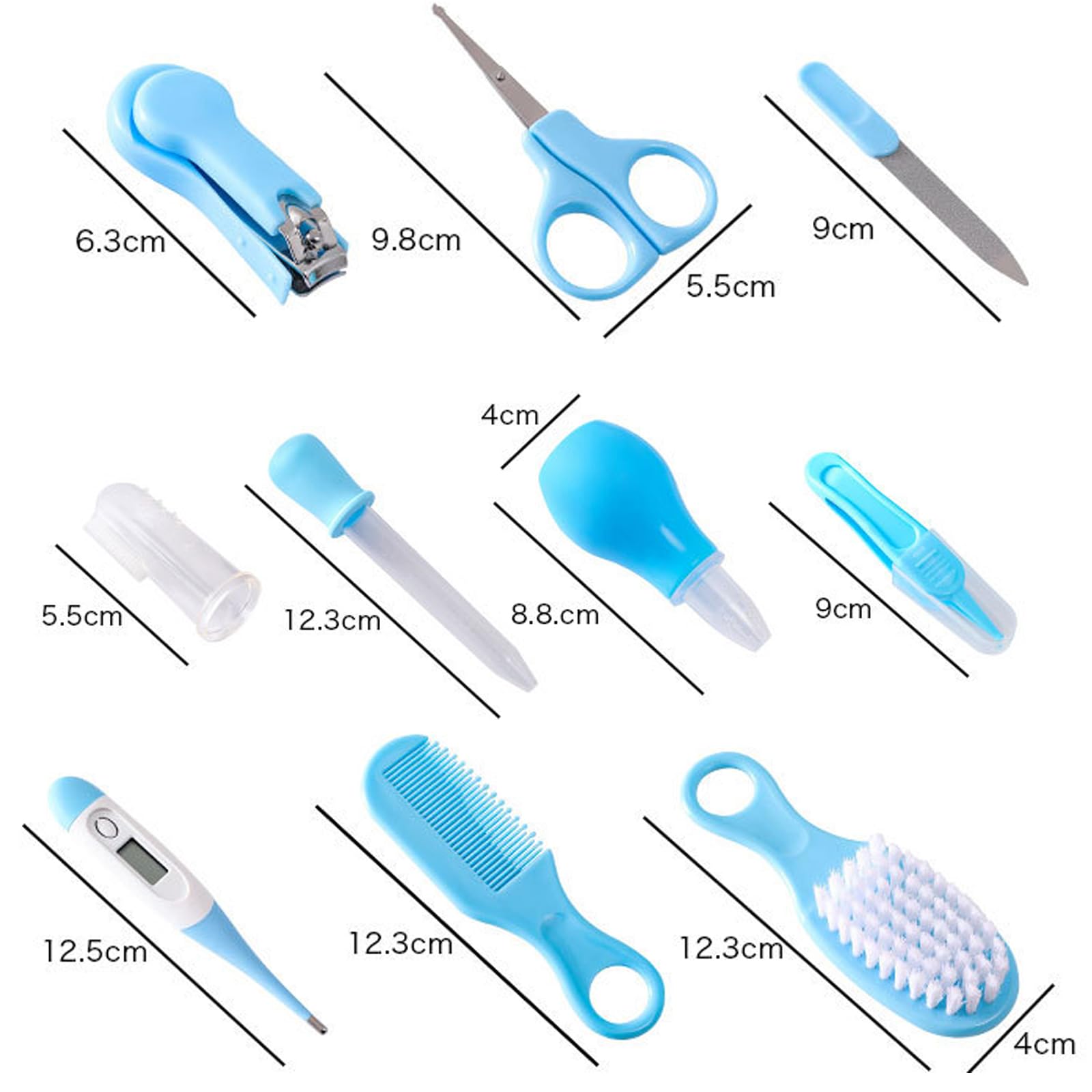 Liemuao Trousse de Soin Bébé Naissance 10 Pièces, Kit Toilettage Bébé avec Thermomètre Digital, Brosse, Peigne, Lime, Mouche Bébé, Rose