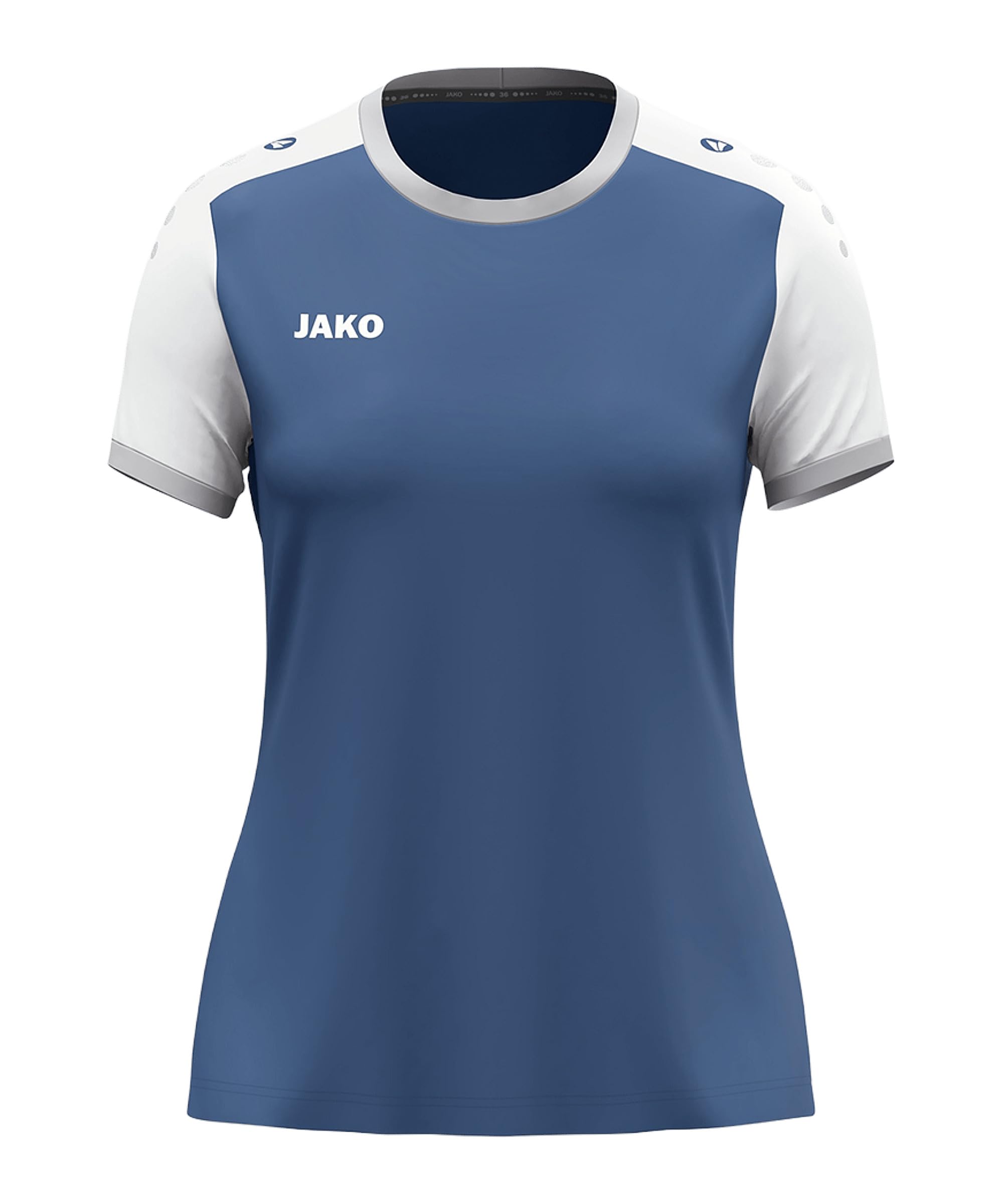 JAKO Women's Dynamic Short Sleeve Jersey, Midnight Blue/White/Light Grey, S
