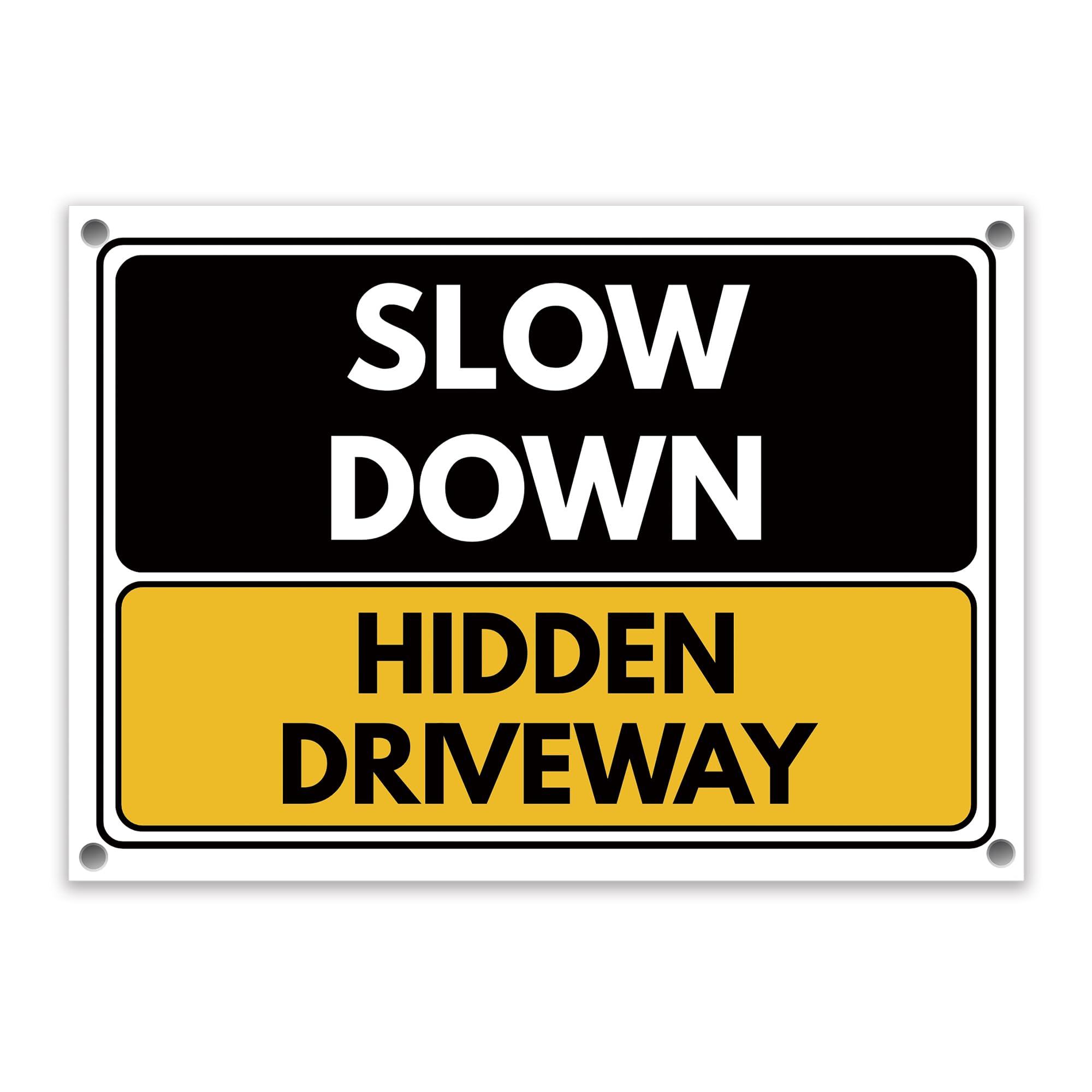 LP Lifestyle Slow Down Hidden Driveway Sign Durable Weatherproof Rust-Free Waterproof PVC Warning Notice for Concealed Drives Country Lanes Rural Roads Farms No. 563 (A4 (210mm x 297mm) – Holes)
