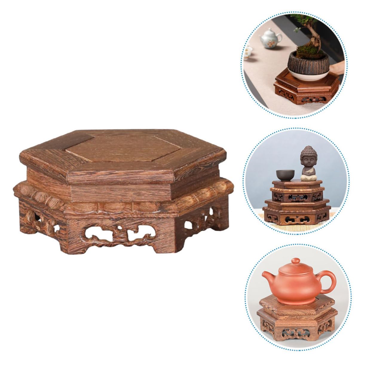 Soporte De Madera Base De Exhibición De Arcilla Pedestal para Jarrones