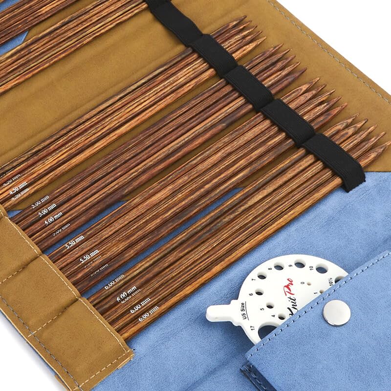 KnitPro Ginger Grande Double Pointed Needle Set 6" (15cm), Brown - Image 3