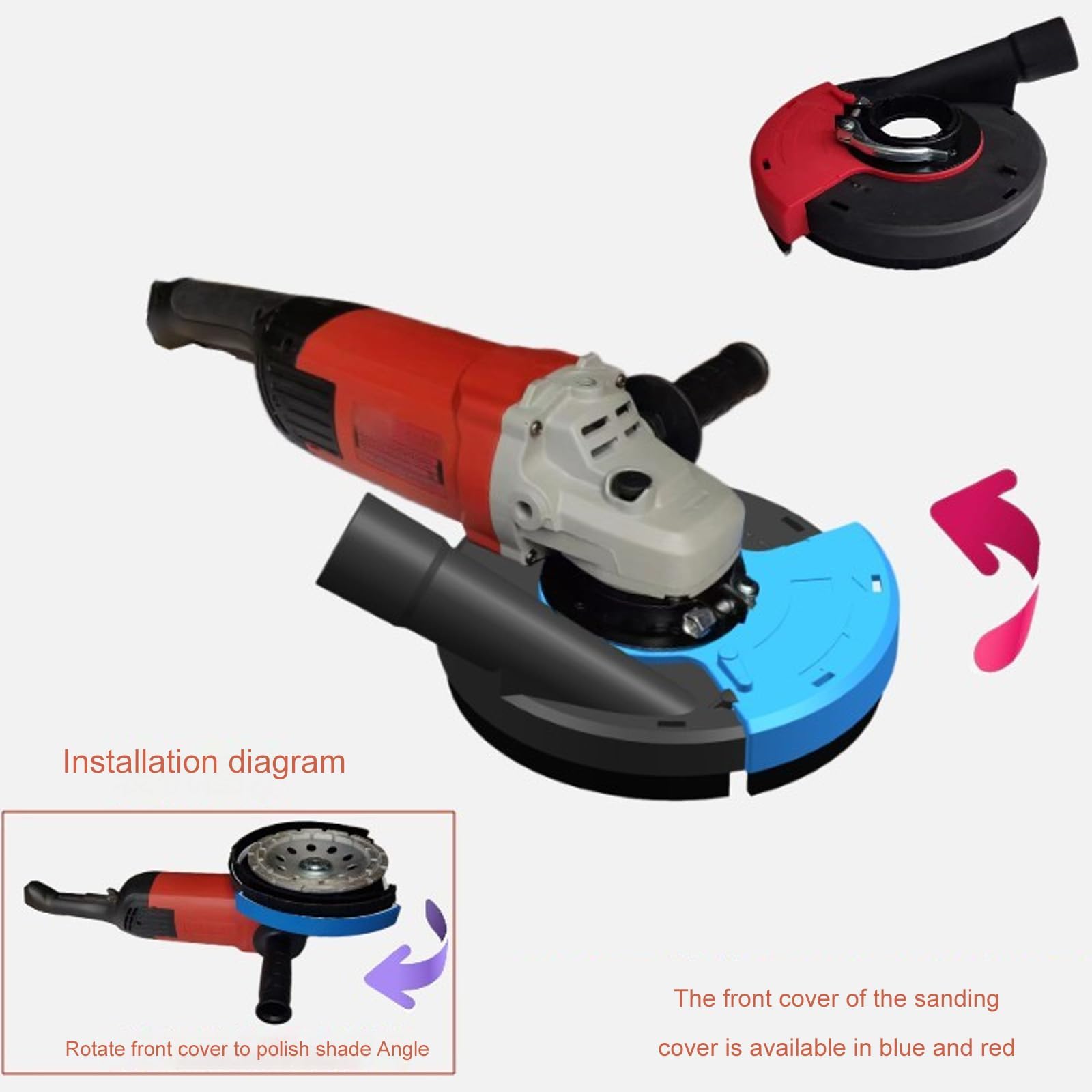 Recoge Polvo Amoladora de 125 mm con Cubierta Antipolvo para Hormigón - Kit Completo para un Trabajo Impecable