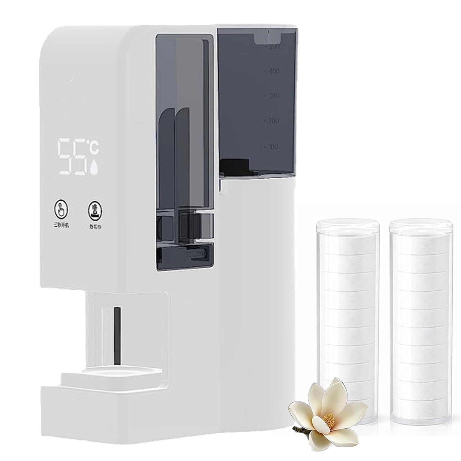 Dispensador de calentador de toallas calientes, tanque portátil de 500 ml, calor rápido de 5 a 10 segundos, temperatura constante de 55 °C, toallas seguras de secado automático para el hogar, spa