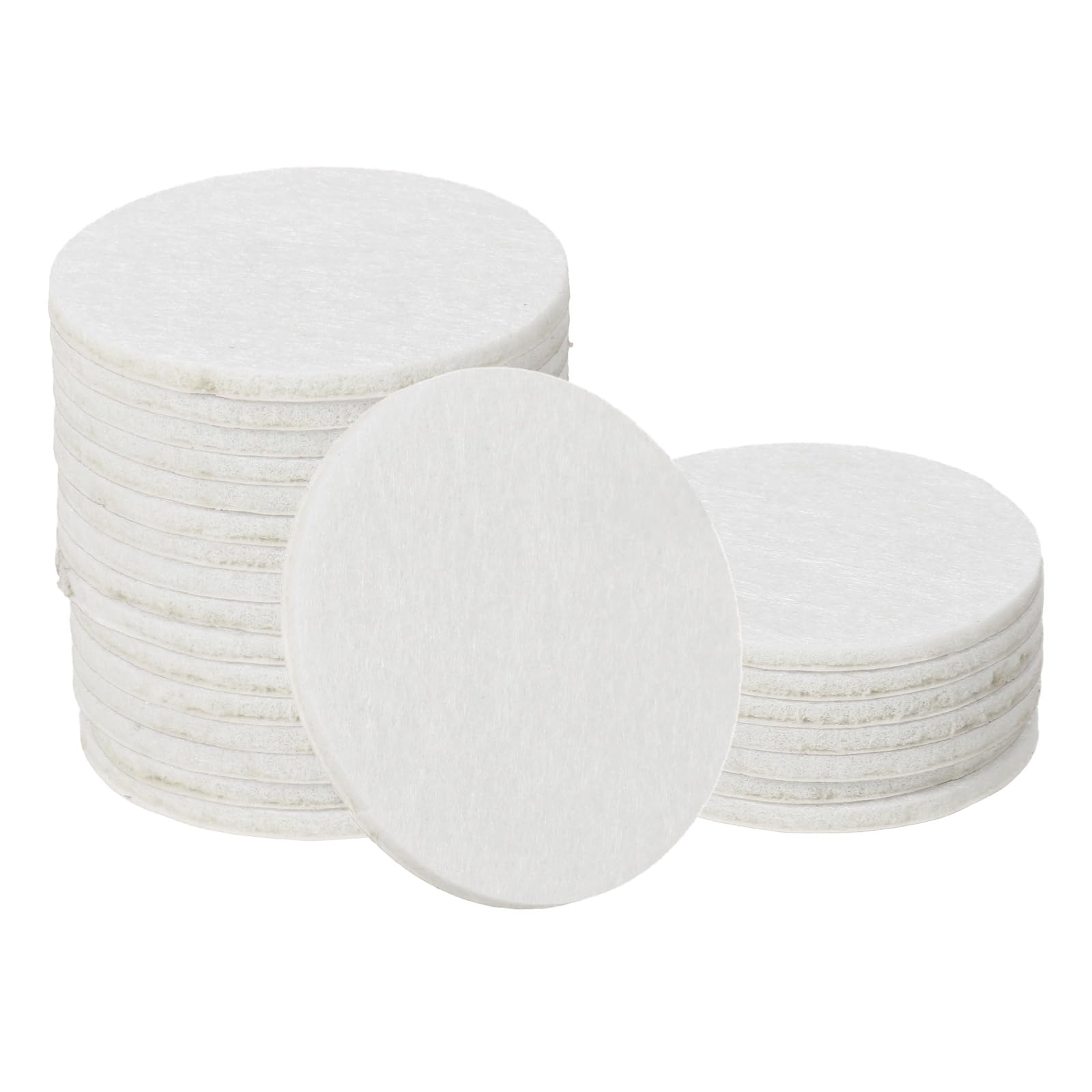 sourcing map 64Pcs Non Slip Felt Furniture Pads, 51mm Round Self Adhesive Felt Bumpers Noise Reducing Furniture Feet Floor Protector for Chairs Tables Furniture Legs (White 3mm Thick) — image 1