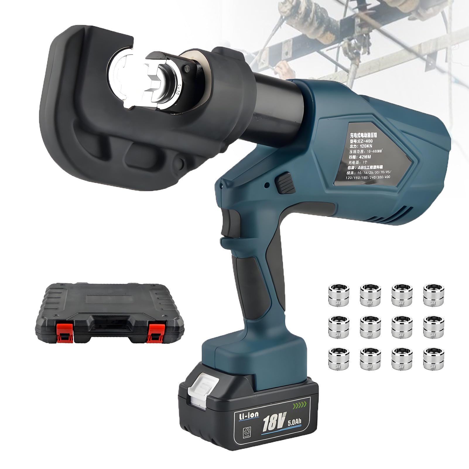 Akumulatorowa Hydrauliczna Zaciskarka Elektryczna Zaciskarki do Kabli Akumulatorowych Zaciskarka do Przewodów 16-300 M²/16-400 M² do Zacisków Miedzianych I Aluminiowych EZ400