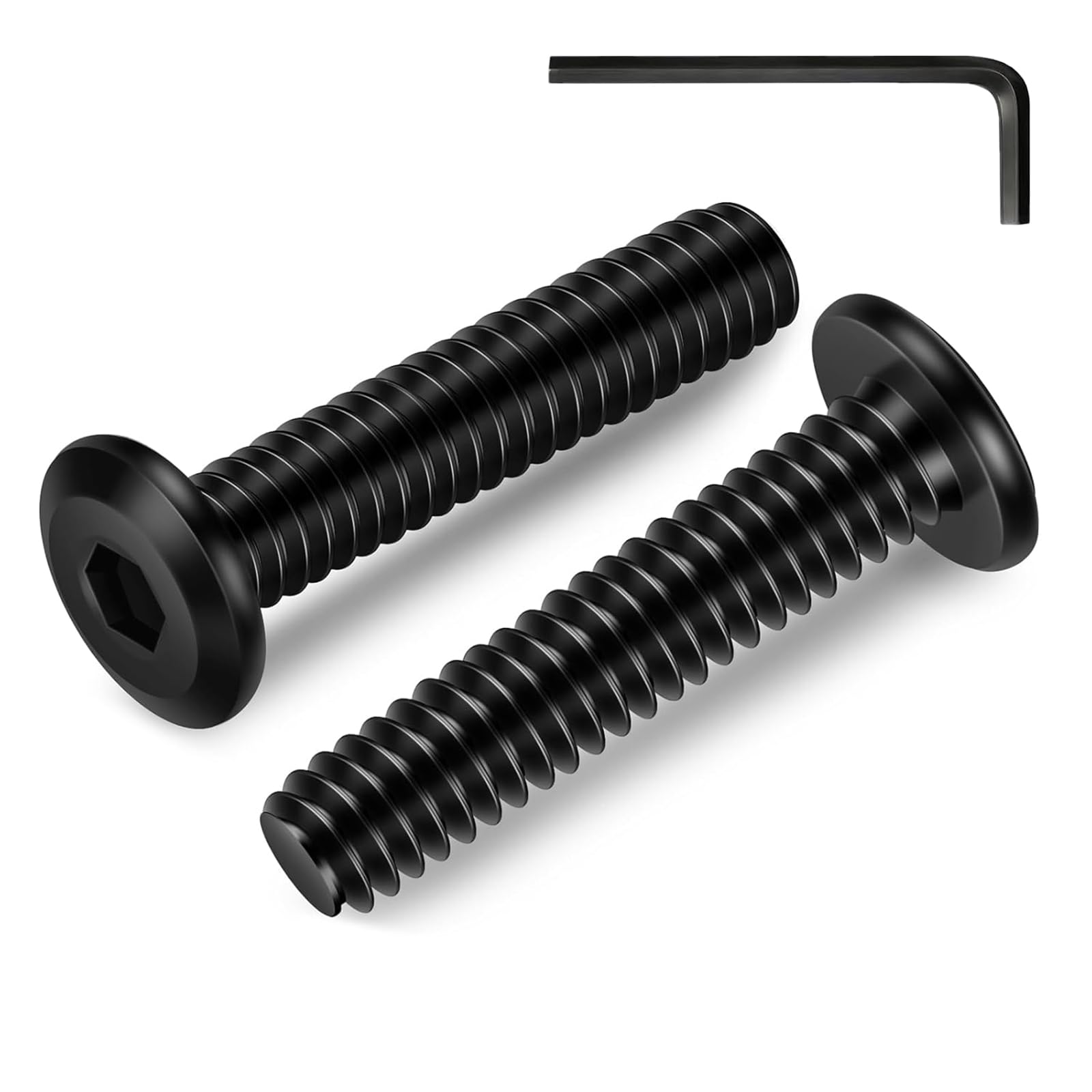 Zynthor 30Pcs M8 Bolts, M8 x 25mm Flat Head Socket Cap Screw Bolts, Allen Socket Drive Screws Assortment, Stainless Steel Black Oxide Bolt with Hex Key — image 1