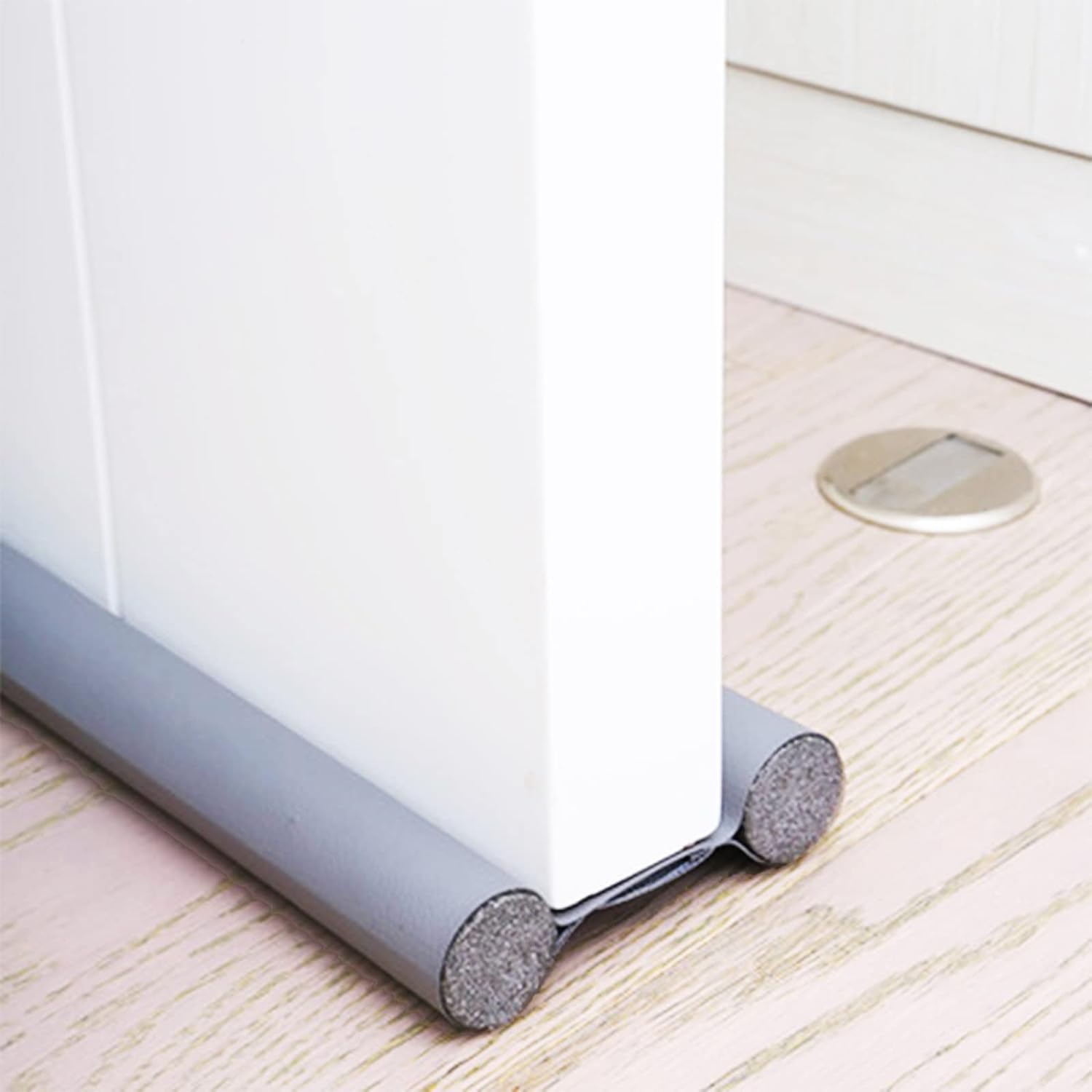 Twin Door Draft Stopper Reduce Noise,36" Leather Door Sweep Breeze Blocker,Adjustable Under Door Draft Stoppers,Soundproofing for Doors,Door Seal Machine-Washable,Grey-image-43