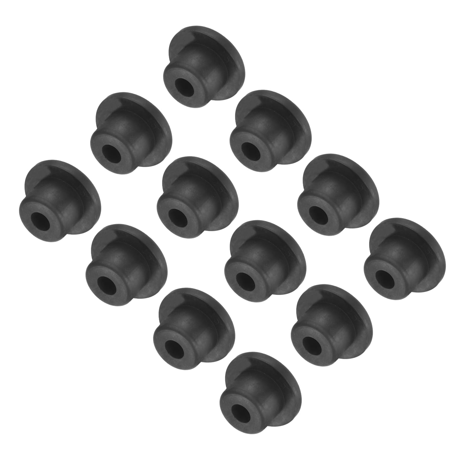 uxcell High Temp Silicone Plug Mount Dia 15mm/0.59 inch t Shaped Rubber Stopper Hole Plugs for Powder Coating Plating Waterproof Plugs Sealing Plugs Black Pack of 12(OD 23mm)