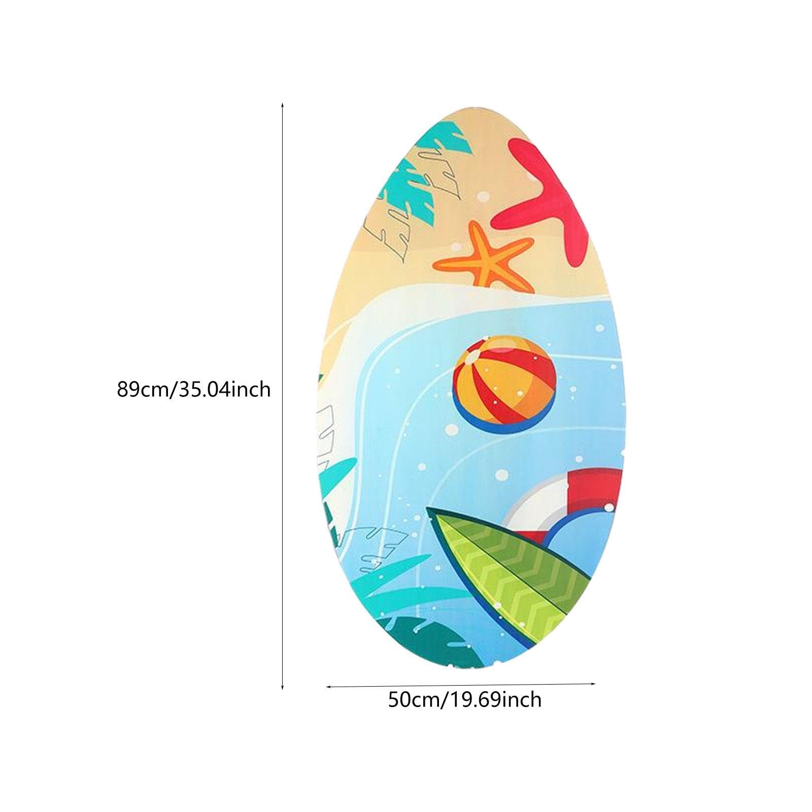 QSTDGVPW Skimboard Wooden Skim Board 35 inch Shallow Water Easy Gliding Beach Sand Sliding Surf Board for Boys and Girls Kids Adults