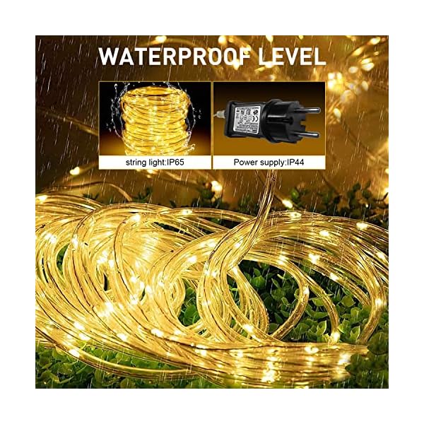 Auting 20M Lichterschlauch LED 200 LEDs, Lichterkette Aussen Warmweiß für Innen Außen Party Hochzeit Weihnachten… – Bild 6