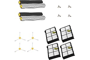 Extractor Roller Side Brushes & Hepa Filters Compatible with iRobot Roomba 800...