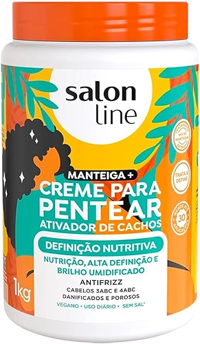 Salon Line, Creme para Pentear, Definição Nutritiva - Para Cabelos Cacheados e Crespos, 1kg