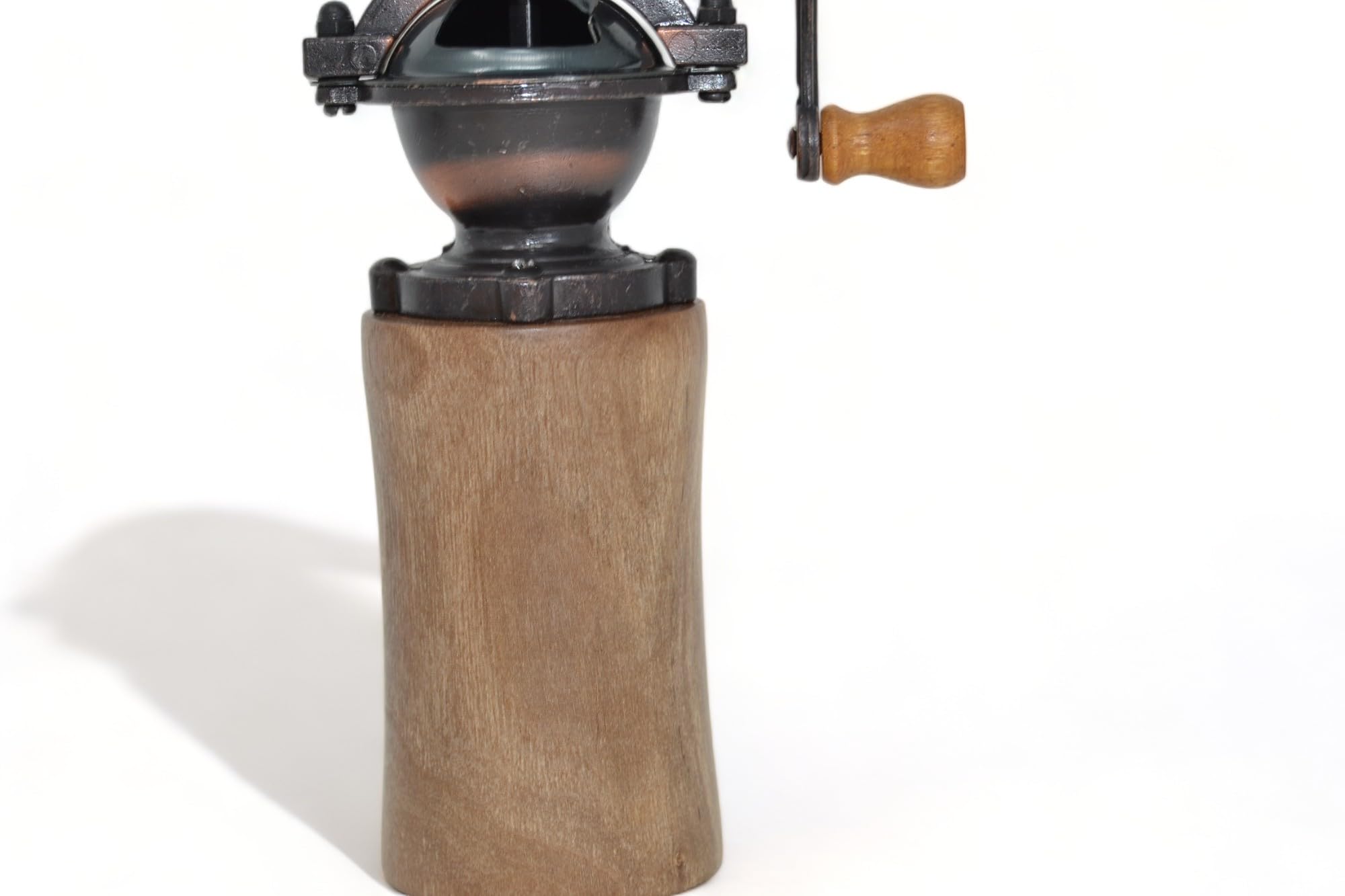 Holz Gewürzmühle - Gewürzmühle - mit Kurbel - Walnuss Geschenk handmade - Pfeffermühle - Salzmühle Unikat Mahlgrad einstellbar Geschenkidee Antik-Optik Nussholz - Küchenaccessoire aus Holz