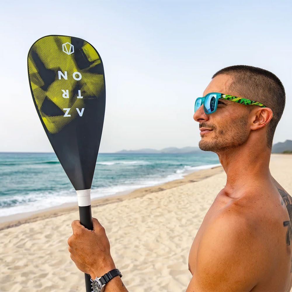 AZTRON Stream AC-P181 Stream Fiberglas Hybrid Paddel für Stand Up Paddle Board, 3 Abschnitte, 180-220 cm