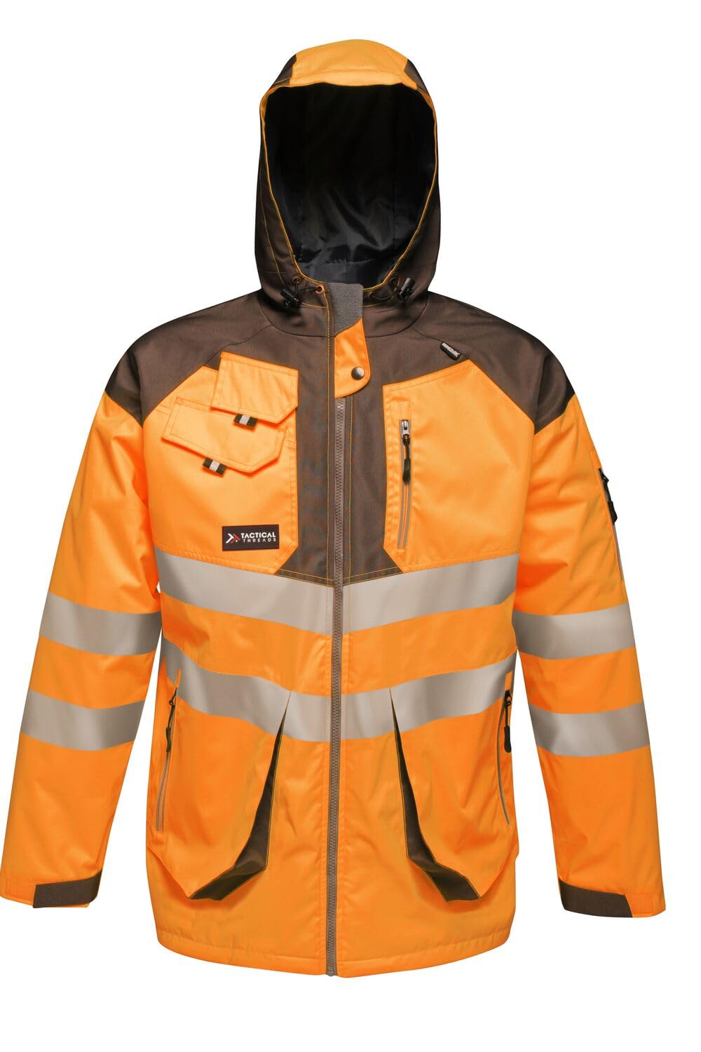 Regatta TRA340LA7BV Tactical Hi-Vis Parka Jacket, Size Large, Orange/Grey — image 1