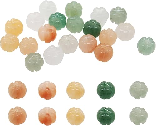 Miniatura 1 de 20 cuentas de piedra natural, cuentas en forma de calabaza de otoño y otoño, cuentas de cristal de piedras preciosas, cuentas espaciadoras de piedra