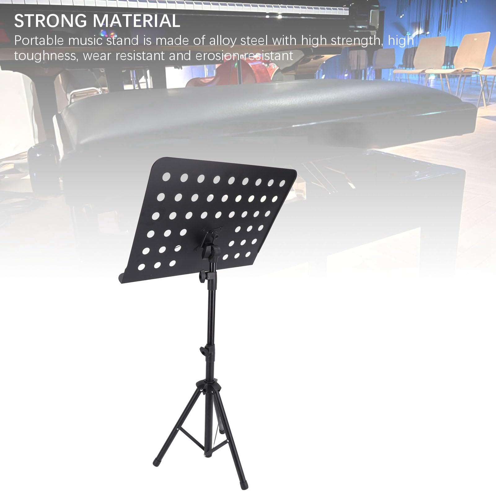 Jeffergarden Support Réglable pour Partitions de Livre de Musique, Portable, Pliable, pour Guitare, Violon, Piano, Support de Musique Pliable pour Clavier, Trombone, Clarinette avec Clip, Lecture