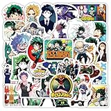 50pcs My Hero Academia Stickers for Kids, Cool Waterproof Vinyl Decal for Teen Adult Boy Laptop, Travel Case, Phone, Bike, Water Bottle, Guitar, Computer, Skateboard (MHA)