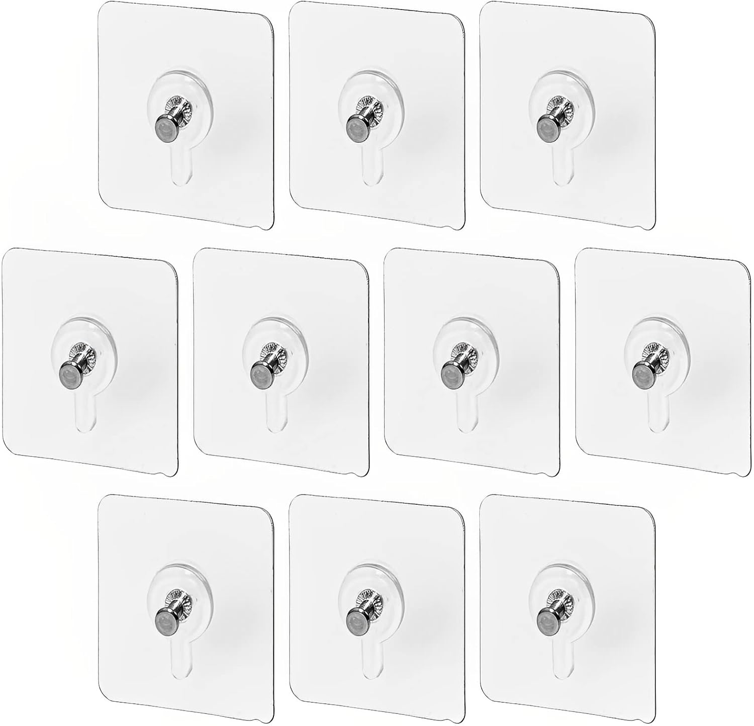 KOMINZZ 10pcs Self Adhesive Hanging Nails WallMounted Screw Hook 6cm
