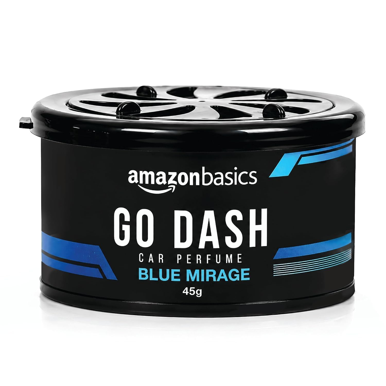 Amazon Basics Go Dash - Fiber Car Air Freshener for Car Dashboard & Cup Holder | Long Lasting Fragrance | Adjustable Intensity Fibre Block Perfume Diffuser for Cars | Blue Mirage