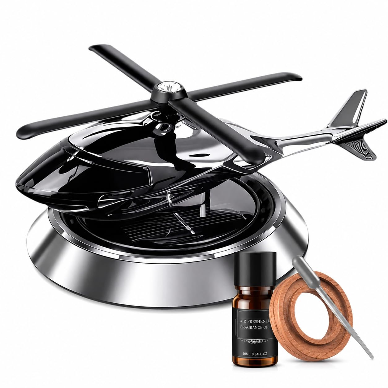 solar helicopter for car dashboard accessories air freshener Perfume (Multicolour)-image-43