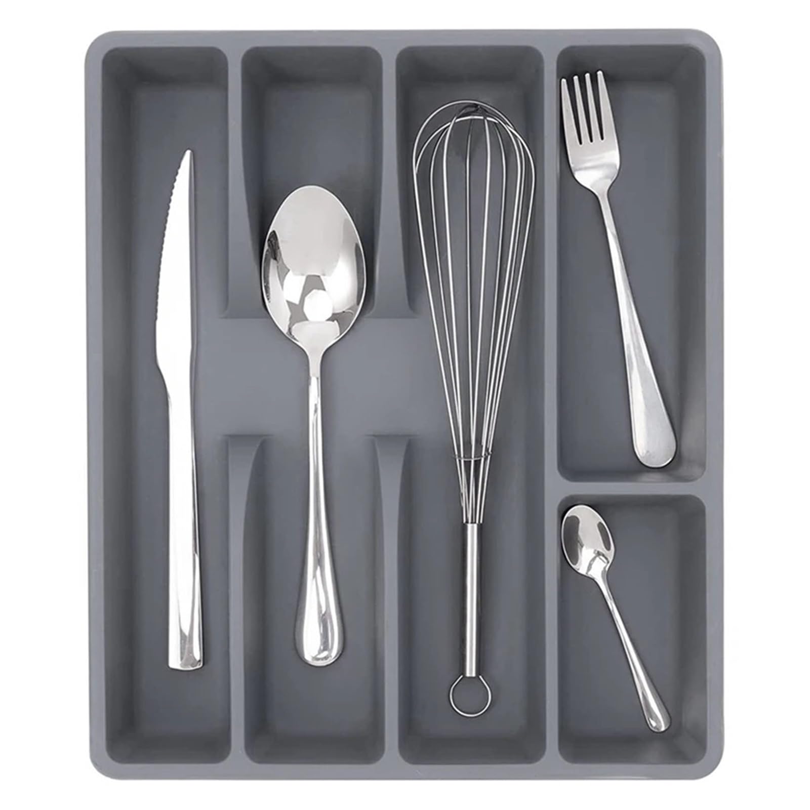 UBOHUZ 2PCS Storage Rack Organizer Box Utensil Cutlery Tray Plastic Flatware Organizers for Spoons Forks Knives