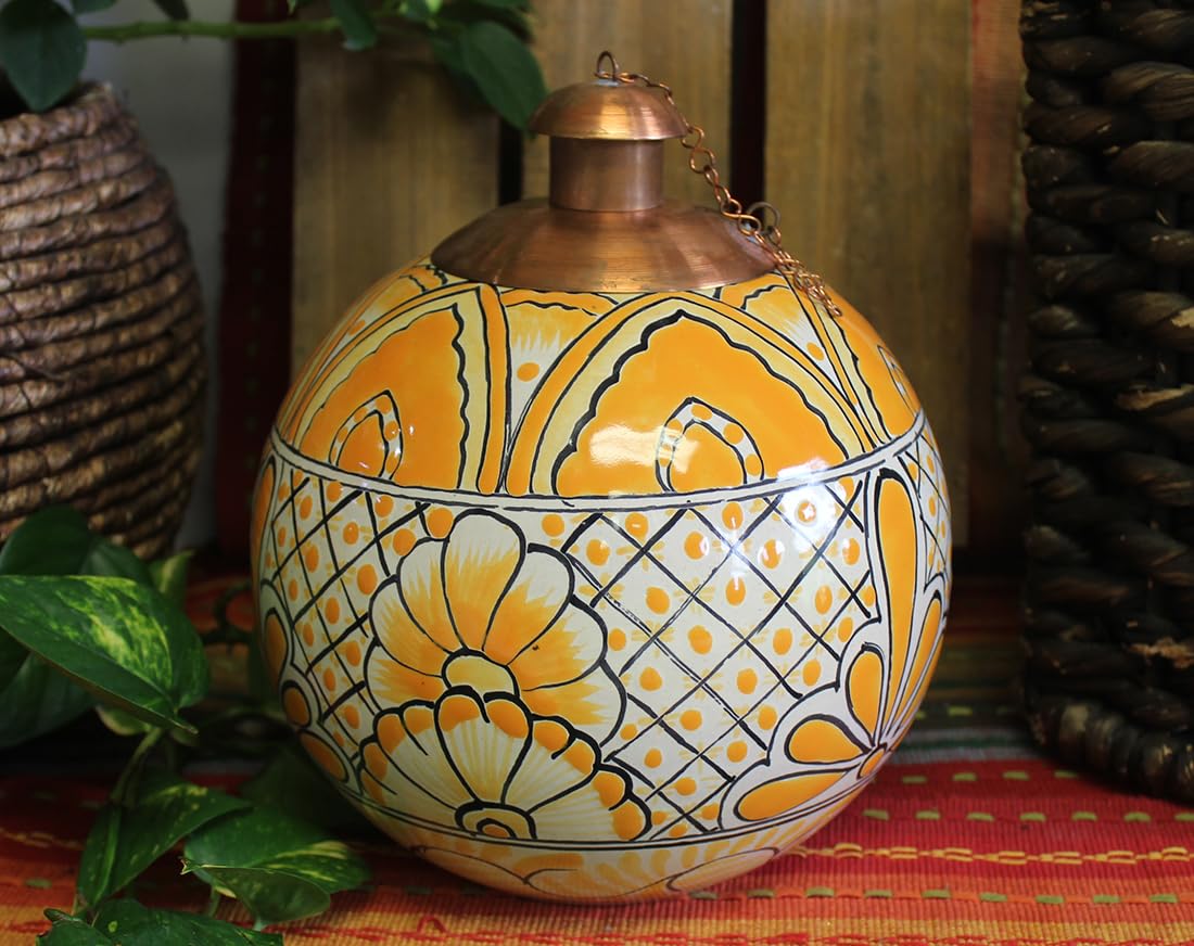 Amazon.com: Hand Painted Mexican Table top Torch (Ceramic, Yellow