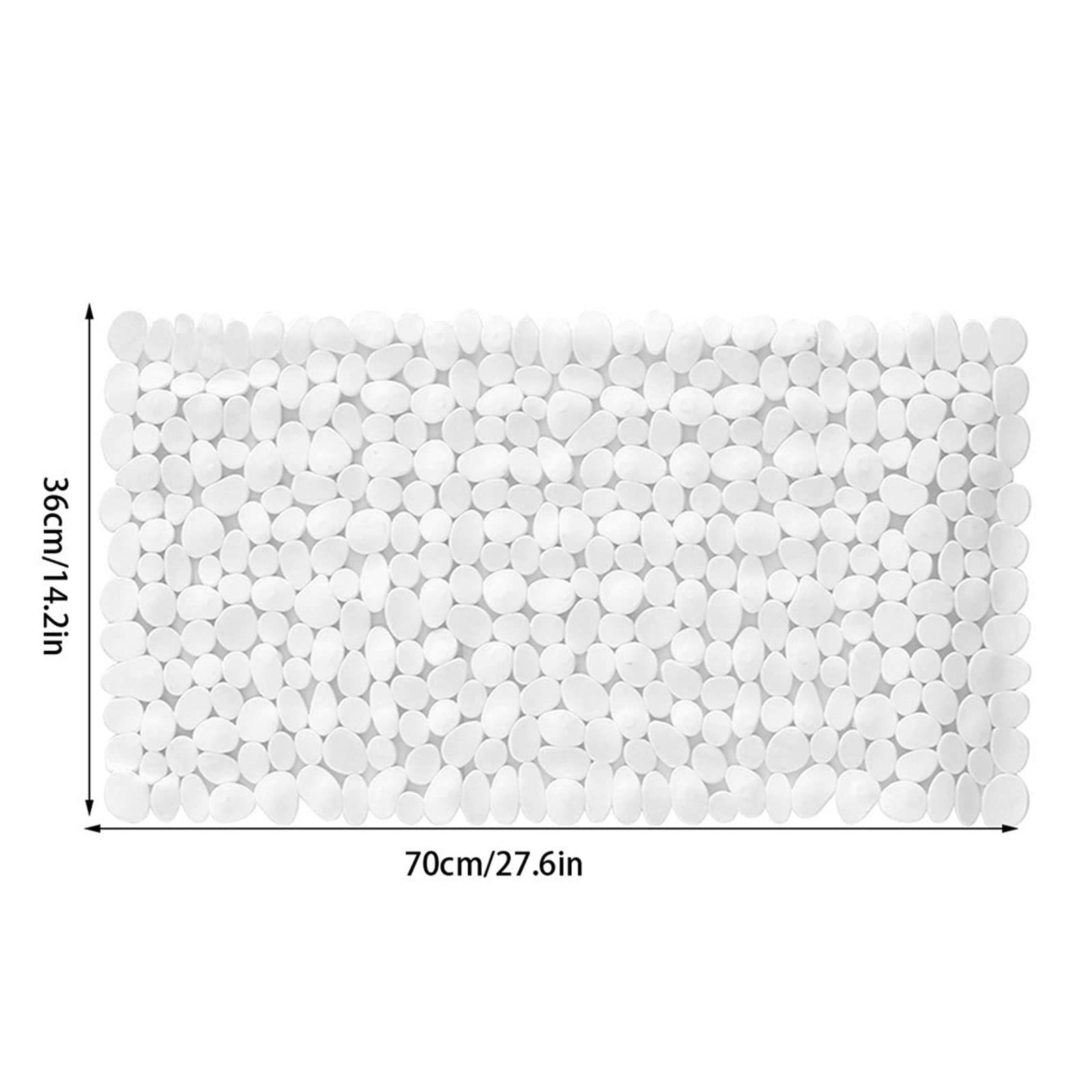 Alfombrilla de baño antideslizante para baño, ducha, baño, almohadilla de PVC con ventosas, alfombrilla antideslizante para bañera (blanco)