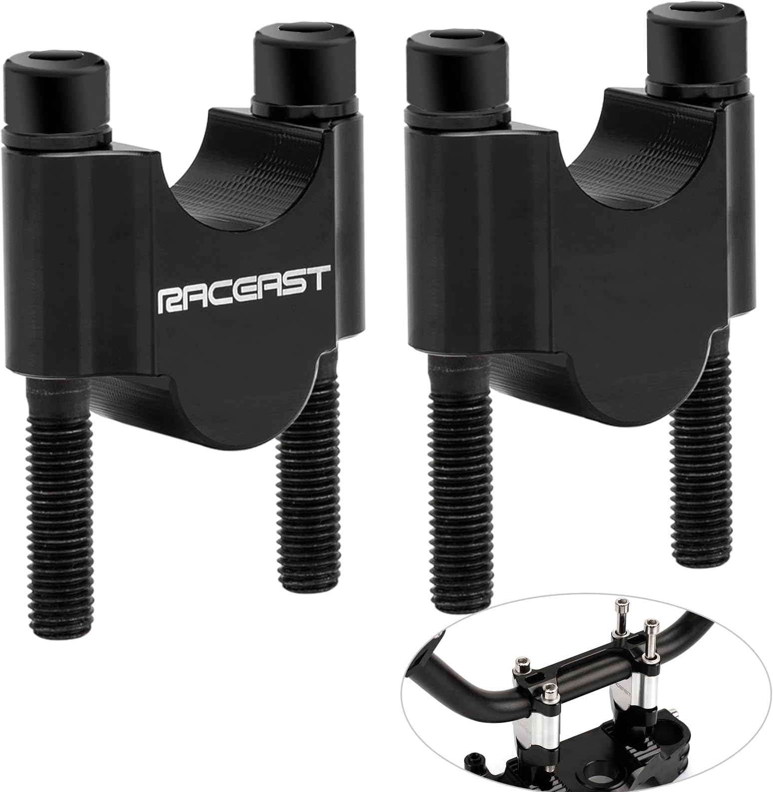11/8 handlebar risers Motorcycle 28mm Handle Bar 30mm Height Aluminum Alloy Riser fit for Harley Yamaha BMW Can-Am almost motorcycle Dirtbikes (Black, 11/8 inch (28mm))
