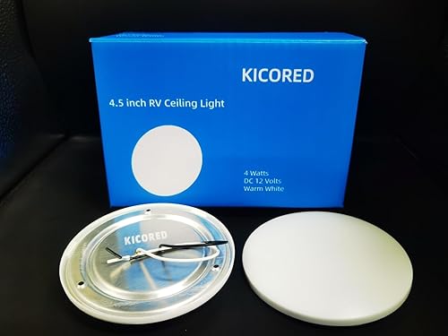 Miniatura 7 de Lámpara de techo LED para caravana, luces interiores de 12 V, luz de disco de perfil bajo de 4.5 pulgadas para interior de caravana, cámper,