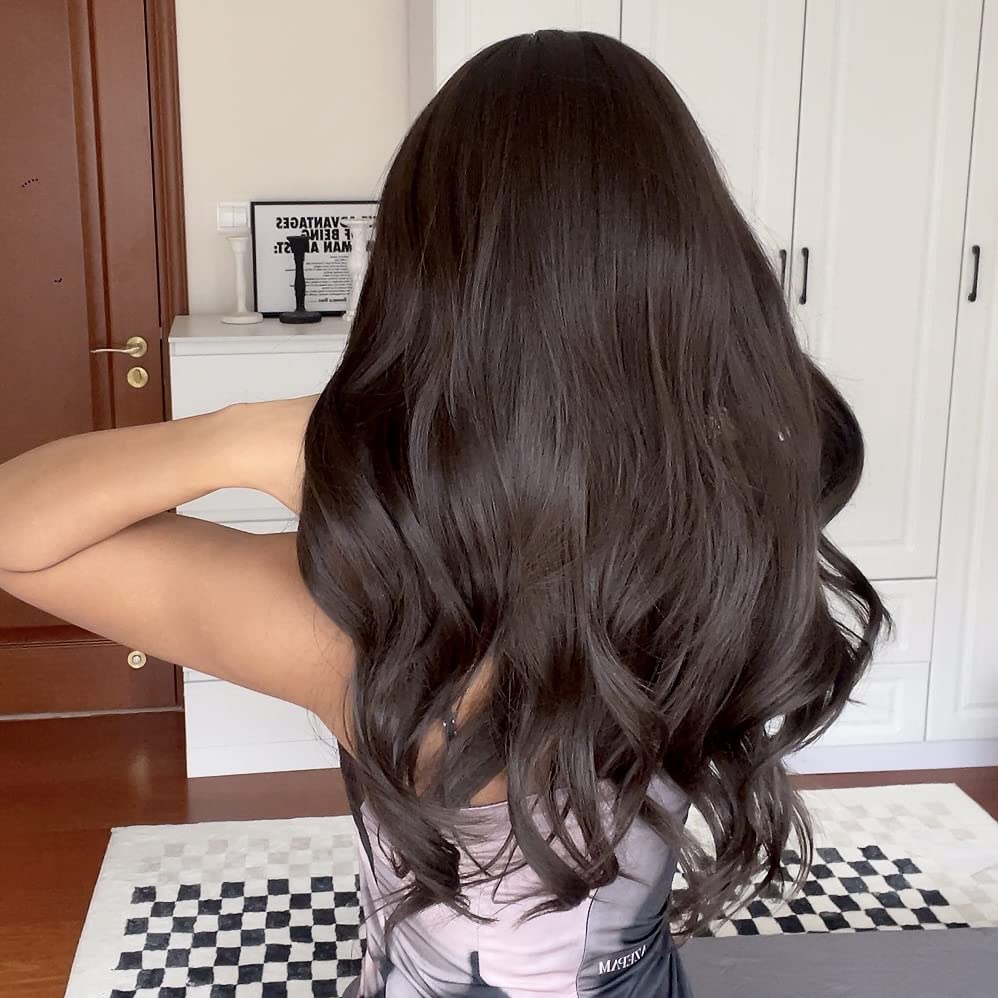 Image of Wynk Mavens brown hair wig for women n girls with bangs for beautiful look