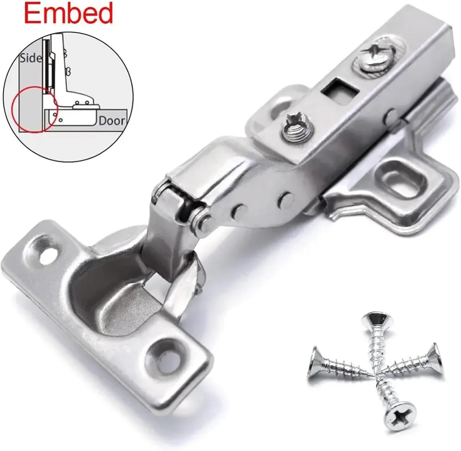 1x Small Hinges Soft Close Thin Door Concealed Hinge Damping Mute Furniture Hardware Display Cabinet 26mm Cup Diameter(Full Overlay)