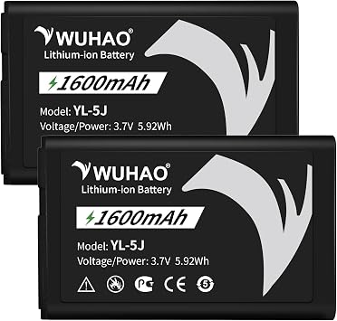 WUHAO 2-Pack for Yealink W56h Battery Upgraded 1500mAh YL-5J Battery for Yealink W56h W59R W76P W56h/p W60P W77P W79P One Talk IP DECT Replacement 3.7V
