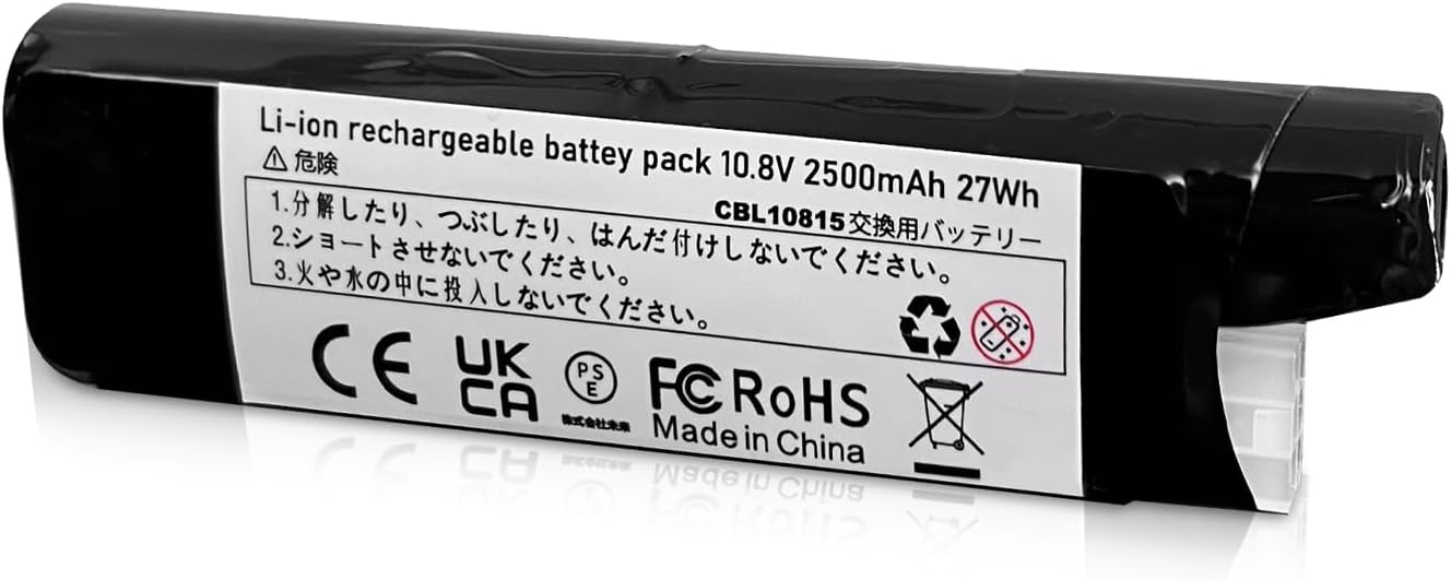 10.8V 2500mAh Replacement Battery for CBL10815 - IRIS OHYAMA Replacement Battery for Iris Ohyama Ultra Thin and Light Stick Cleaner, IC-SLDCP6, IC-SLDCP6, KIC-SLDC4, YIC-SLDC4, IC-SLDC4E, IC-SLDC2,
