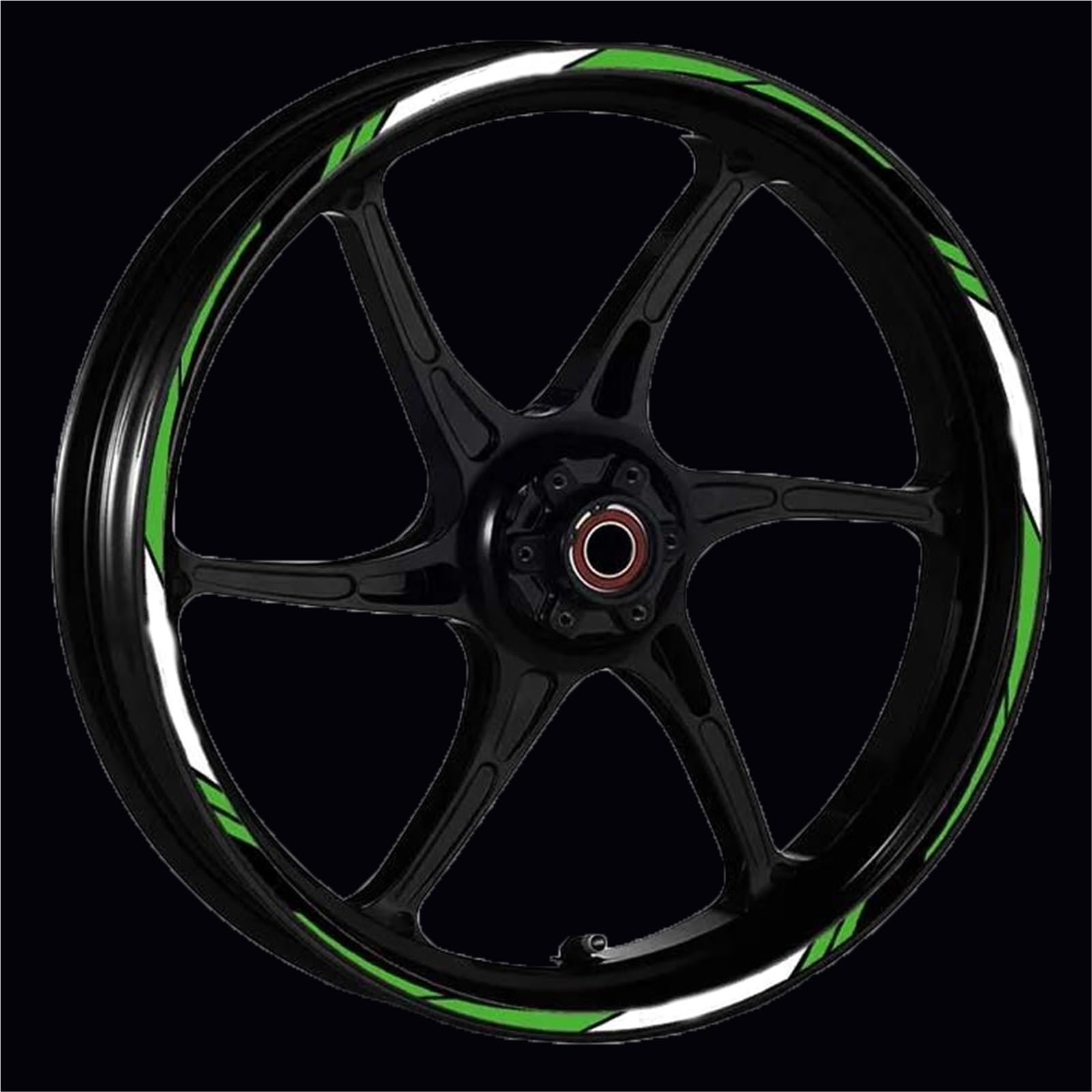 Decorative Stickers for Kawasaki Z750 Z800 Z650 H2r Z900 Z1000 for Ninja 300 W800 Z400 Zx6r for Versys Motorcycle Wheel Sticker Rim Decal Tape Accessori(White Green)