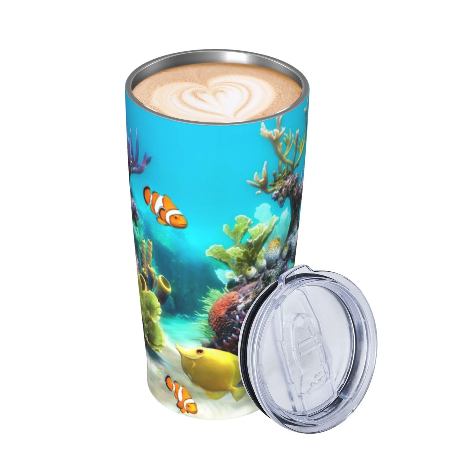 Tazza termica portatile della tazza dell'automobile della tazza dell'acciaio inossidabile stampata del pesce tropicale